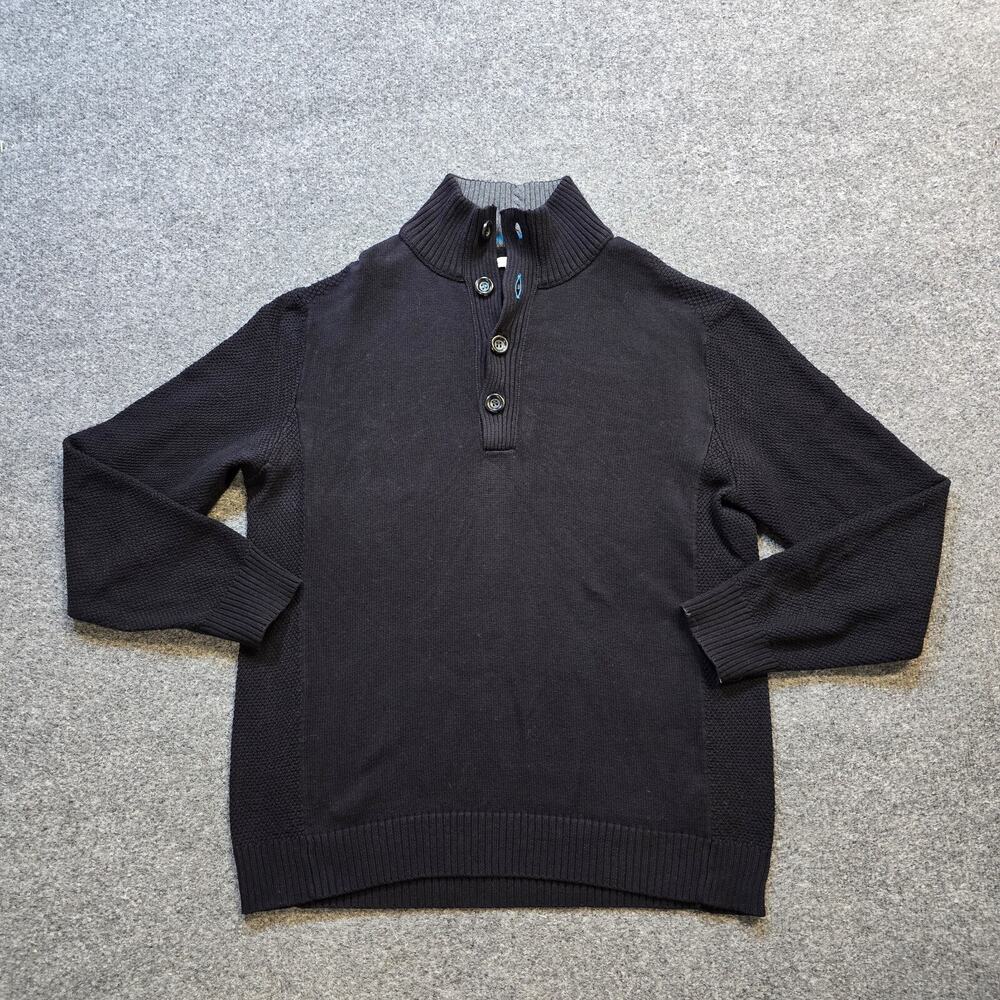 Carbon 2 Cobalt Sweater Mens Size Large Black Knit High Neck Long Sleeve Casual